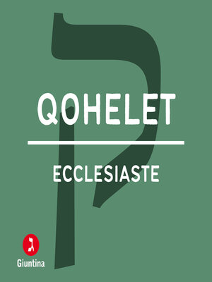 cover image of Ecclesiaste--Qohelet